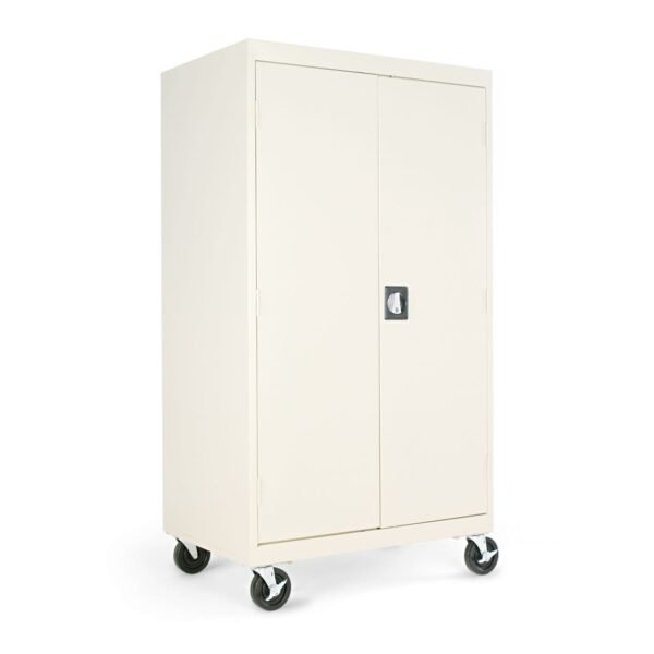 Alera Assembled Mobile Storage Cabinet, with Adjustable Shelves 36w x 24d x 66h, Putty (ALECM6624PY)