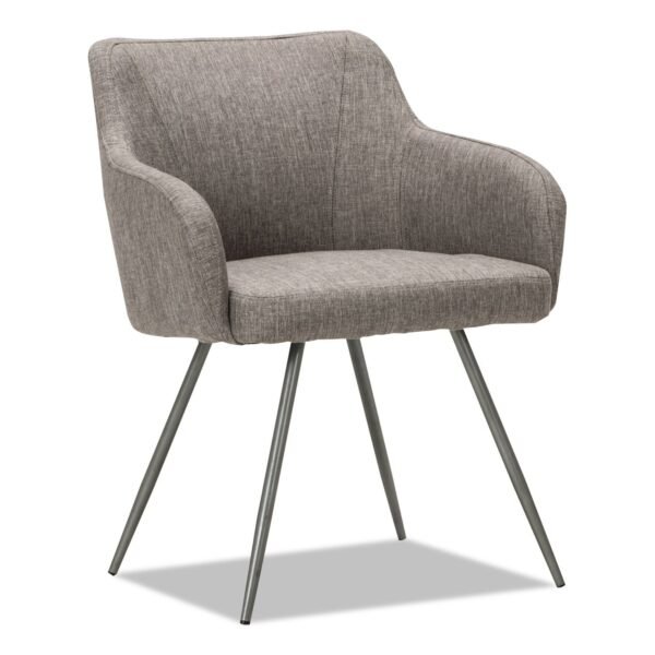 Alera Captain Series Guest Chair, 23.8" x 24.6" x 30.1", Gray Tweed Seat, Gray Tweed Back, Chrome Base (ALECS4351)
