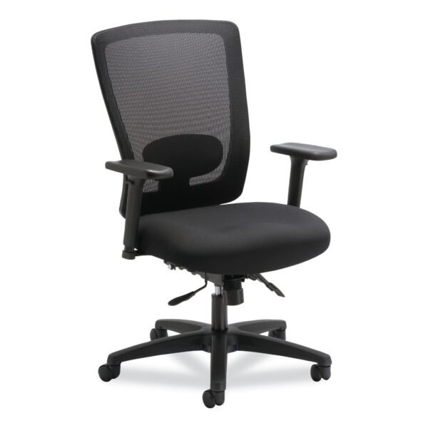 Alera Envy Series Mesh Mid-Back Multifunction Chair, Supports Up to 250 lb, 17" to 21.5" Seat Height, Black (ALENV42M14)