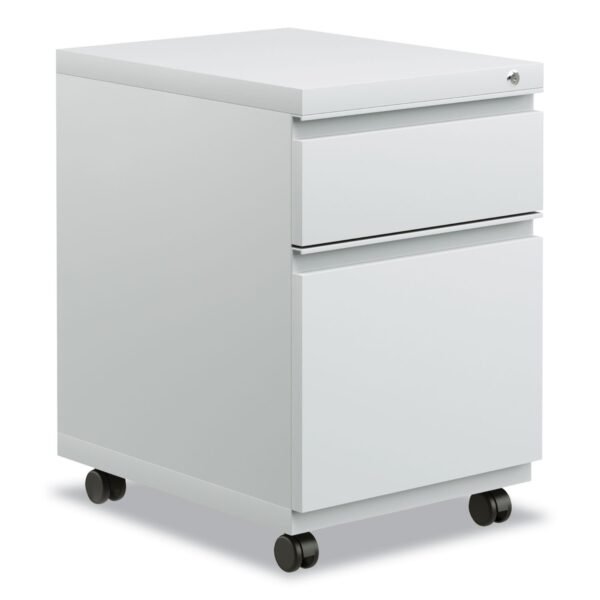 Alera File Pedestal with Full-Length Pull, Left or Right, 2-Drawers: Box/File, Legal/Letter, Light Gray, 14.96" x 19.29" x 21.65" (ALEPBBFLG)
