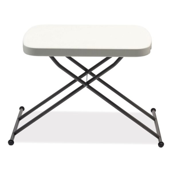 Alera Height-Adjustable Personal Folding Table, Rectangular, 25.6" x 17.7" x 19" to 28", White Top, Dark Gray Legs (ALE65604N)