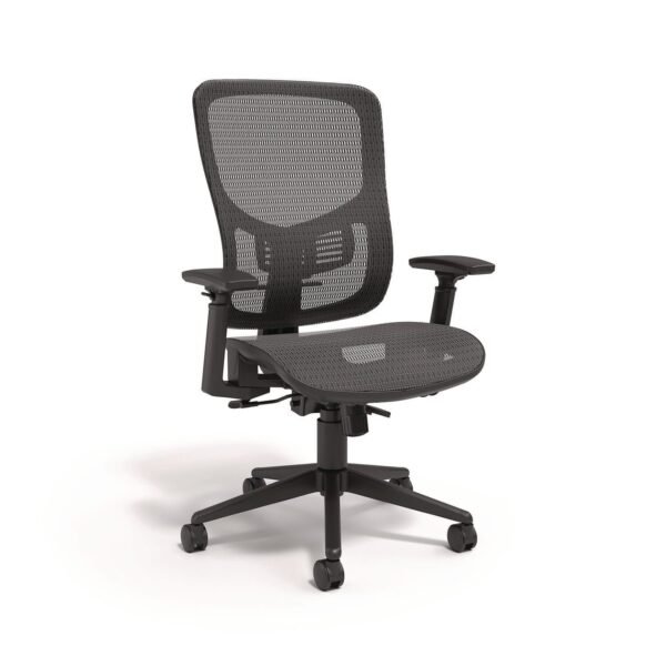 Alera Hollins Ergonomic Mesh Swivel Task Chair, Supports Up to 275 lb, 18.57 to 22.54 Seat Height, Black Seat/Back, Black Base (ALEHL42BME18)