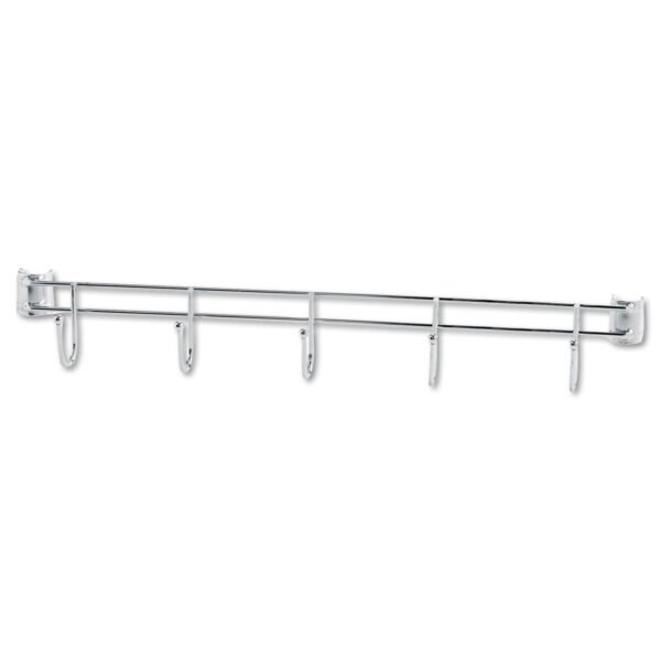 Alera Hook Bars For Wire Shelving, Five Hooks, 24" Deep, Silver, 2 Bars/Pack (ALESW59HB424SR)