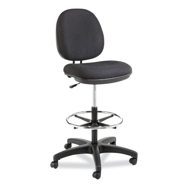 Alera Interval Series Swivel Task Stool, Supports Up to 275 lb, 23.93" to 34.53" Seat Height, Black Fabric (ALEIN4611)