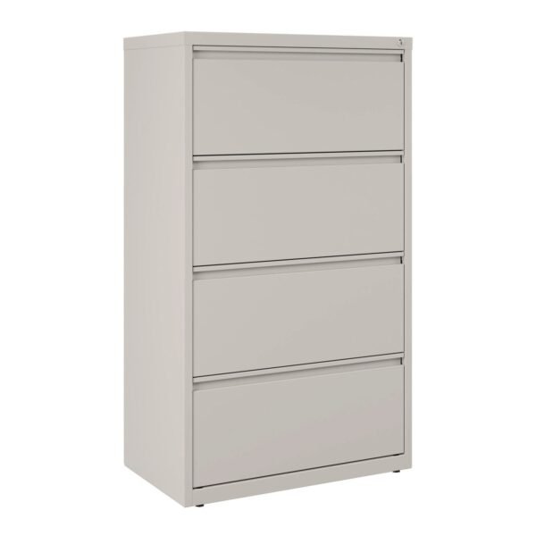 Alera Lateral File, 4 Legal/Letter-Size File Drawers, Light Gray, 30" x 18.62" x 52.5" (ALEHLF3054LG)