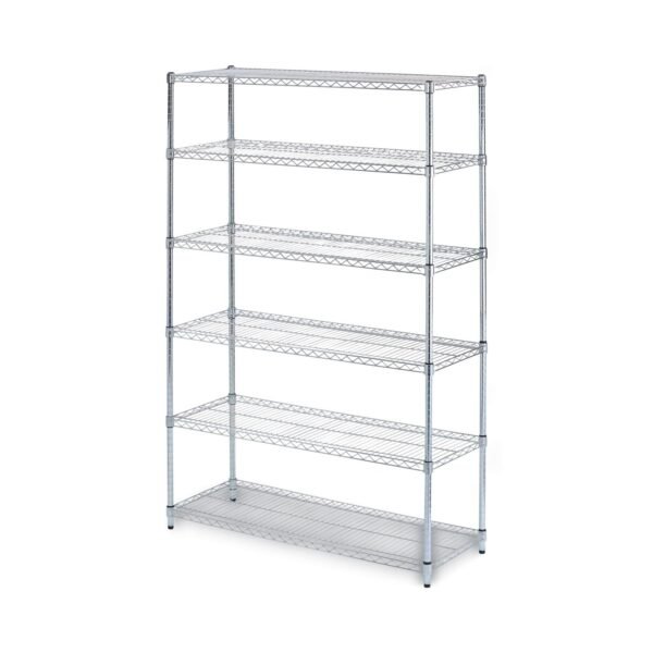 Alera NSF Certified 6-Shelf Wire Shelving Kit, 48w x 18d x 72h, Silver (ALESW664818SR)
