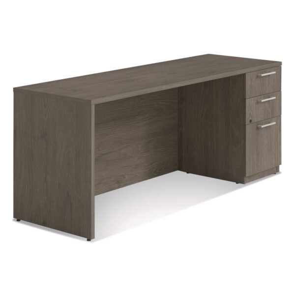 Alera Seville Series Credenza with Pedestal, Right Pedestal, 72w x 24d x 29h, Walnut (SVRSPC7224WA)
