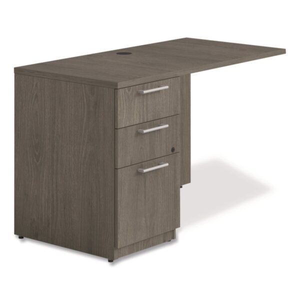 Alera Seville Series Desk Return with Pedestal, Left, 48" x 24" x 29", Walnut (SVRLP4824WA)