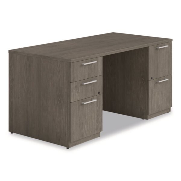 Alera Seville Series Double Pedestal Desk, 60" x 30" x 29", Walnut (SVDP6030WA)
