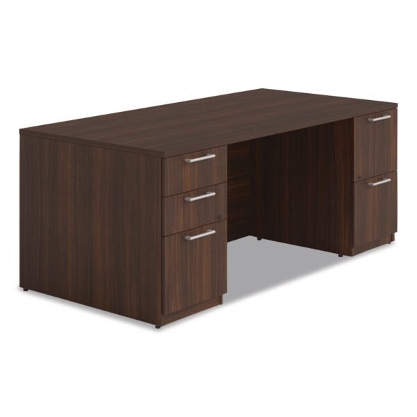 Alera Seville Series Double Pedestal Desk, 72" x 36" x 29", Mahogany (SVDP7236MY)
