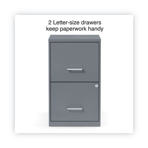Alera Soho Vertical File Cabinet, 2 Drawers: File/File, Letter, Charcoal, 14" x 18" x 24.1" (ALESVF1824CH)