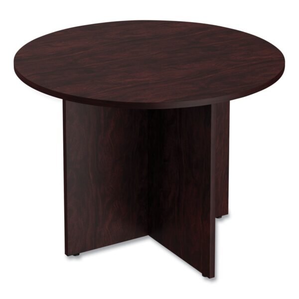 Alera Valencia Round Conference Table with Legs, 42" Diameter x 29.5h, Mahogany (ALEVA7142MY)