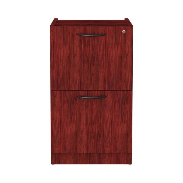 Alera Valencia Series Full Pedestal File, Left or Right, 2 Legal/Letter-Size File Drawers, Mahogany, 15.63" x 20.5" x 28.5" (ALEVA542822MY)