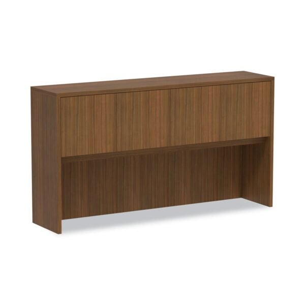 Alera Valencia Series Hutch with Doors, 4 Compartments, 64.75w x 15d x 35.38h, Modern Walnut (ALEVA286615WA)