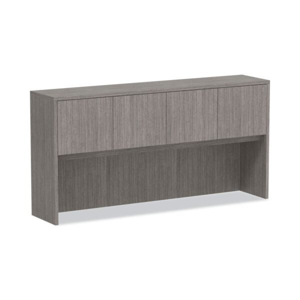 Alera Valencia Series Hutch with Doors, 4 Compartments, 70.63w x 15d x 35.38h, Gray (ALEVA287215GY)