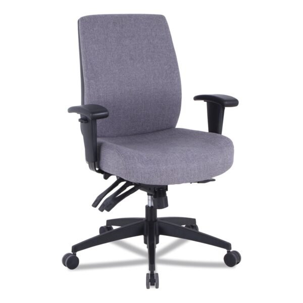 Alera Wrigley Series 24/7 High Performance Mid-Back Multifunction Task Chair, Supports Up to 275 lb, Gray, Black Base (ALEHPT4241)