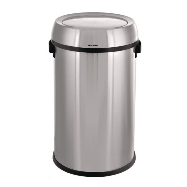 Alpine 17 Gallon Stainless Steel Commercial Trash Can with Swing Lid (ALP47065L1)