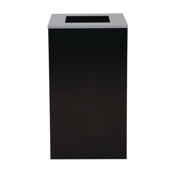 Alpine 29 Gallon Trash/Recycling Cans, Steel, Black Can with Square Lid (4450KITBLKS)