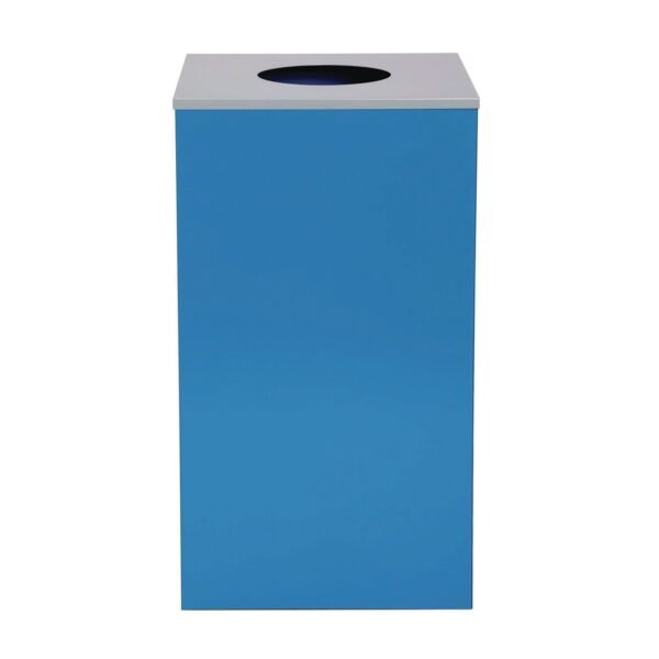 Alpine 29 Gallon Trash/Recycling Cans, Steel, Blue Can with Circle Lid (4450KITBLUC)