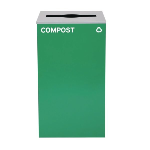 Alpine 29 Gallon Trash/Recycling Cans, Steel, Green Compost Can with Mixed Lid (4450KITGRNMC)