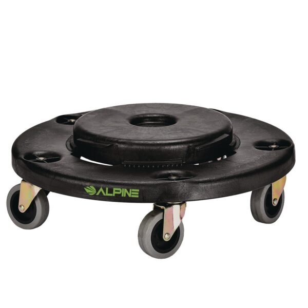 Alpine Round 32-Gallon Trash Can Dolly, 500 lb Capacity, 6.1 x 18 x 18, Black (47132DOLLY)