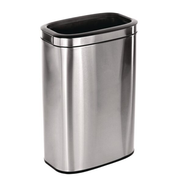 Alpine Stainless Steel Rectangular Liner Open Top Trash Can, 10.5 gal, Brushed Stainless Steel (ALP47040L)