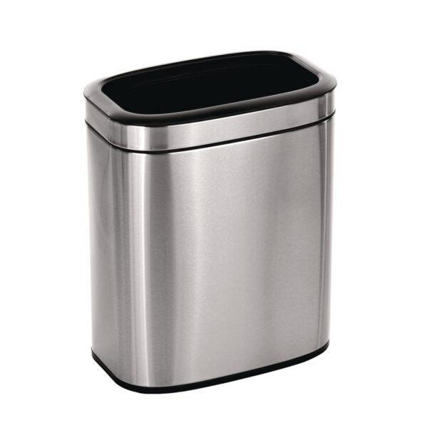 Alpine Stainless Steel Rectangular Liner Open Top Trash Can, 5.3 gal, Brushed Stainless Steel (ALP47020L)