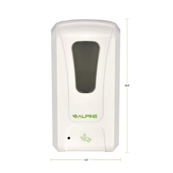 Alpine Wall Mount Automatic Foam Hand Sanitizer and Soap Dispenser, 40 oz, 4.48 x 6 x 11.1, White (ALP430F)