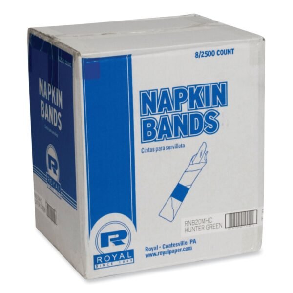 AmerCareRoyal Napkin Bands, Hunter Green, 1.5", 2,500/Pack, 8 Packs/Carton (RNB20MHC)