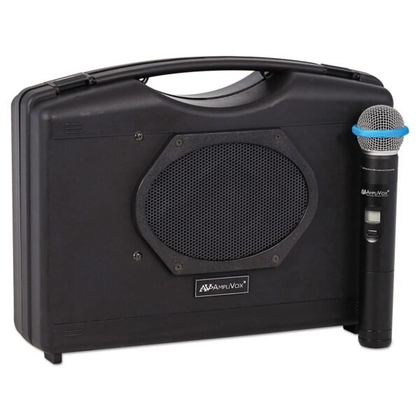 AmpliVox Bluetooth Audio Portable Buddy with Wireless Handheld Mic, 50W, Black (SW223A)