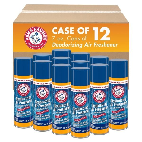 Arm & Hammer Baking Soda Air Freshener, Light Fresh, 7 oz Aerosol Spray, 12/Carton (3320094170CT)
