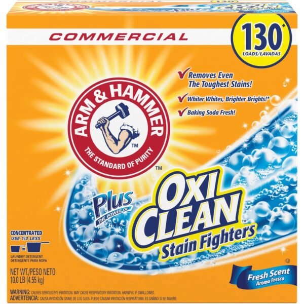 Arm & Hammer Powder Detergent plus OxiClean 160 oz (10 lb) - Fade Resistant - Orange - 1 Each (3320000108)