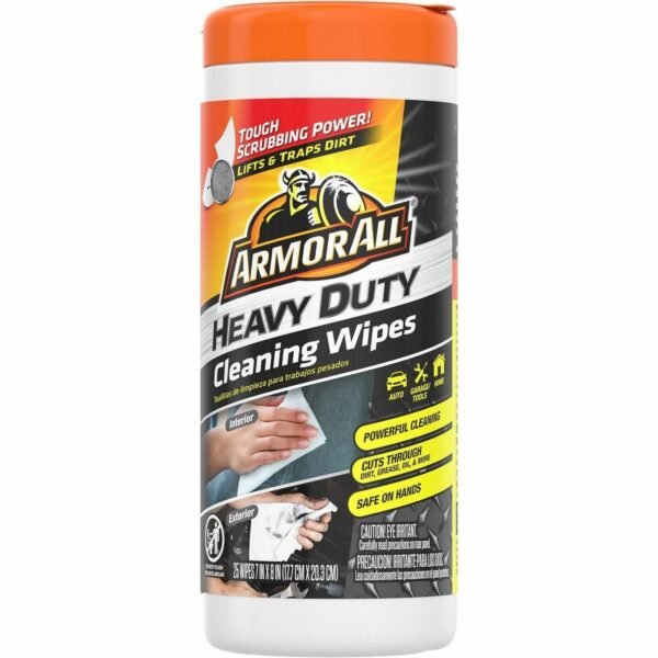 Armor All Heavy Duty Cleaning Wipes For Car - Heavy Duty - Multi - 25/Tub - 1 Each (AHDWMPHDC)