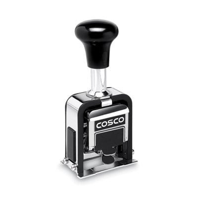 Automatic Numbering Machine, 6 wheels, Self-Inking, Black 0.75 x 0.25