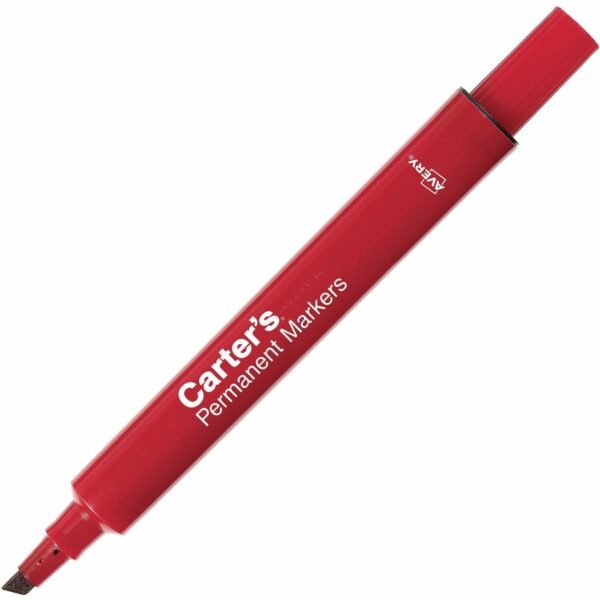 Avery® Permanent Markers - Large Desk-Style Size Chisel Marker Point - Red Ink - 1 Each (27177)