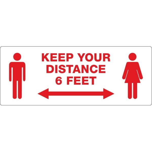 Avery® Surface Safe KEEP YOUR DISTANCE Decals Print/Message "Keep Your Distance" - Rectangular Shape - Water Resistant, Pre-printed, Chemical Resistant, Abrasion Resistant, Tear...