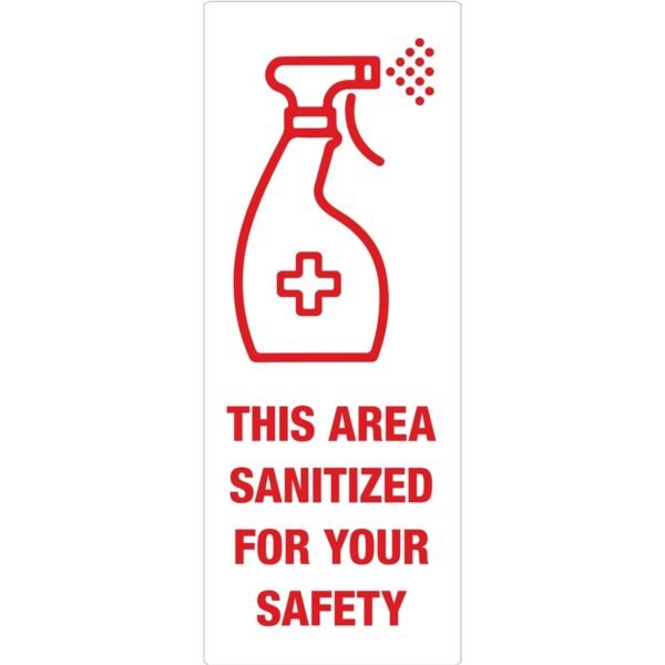 Avery® Surface Safe THIS AREA SANITIZED Decals Print/Message "This Area Sanitized" - Rectangular Shape - Water Resistant, Pre-printed, Chemical Resistant, Abrasion Resistant,...
