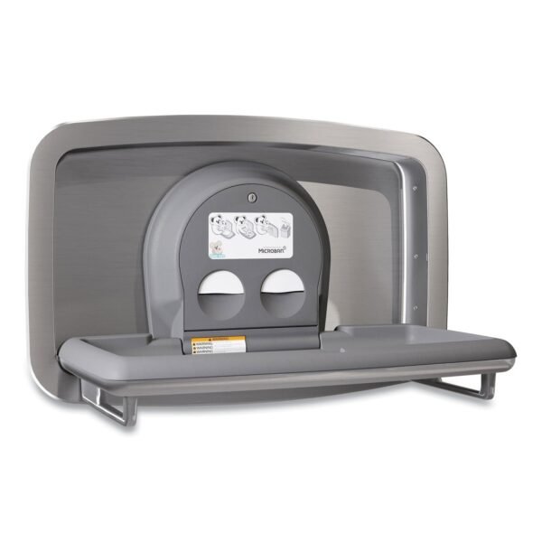 Baby Changing Station, Recessed Horizontal Mount, 37.06 X 21.63, Gray