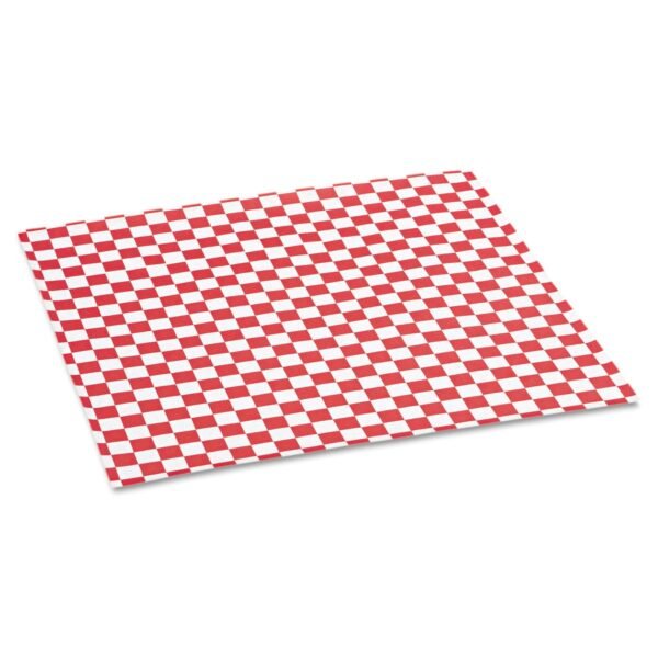 Bagcraft Grease-Resistant Paper Wraps and Liners, 12 x 12, Red Check, 1,000/Box, 5 Boxes/Carton (057700)