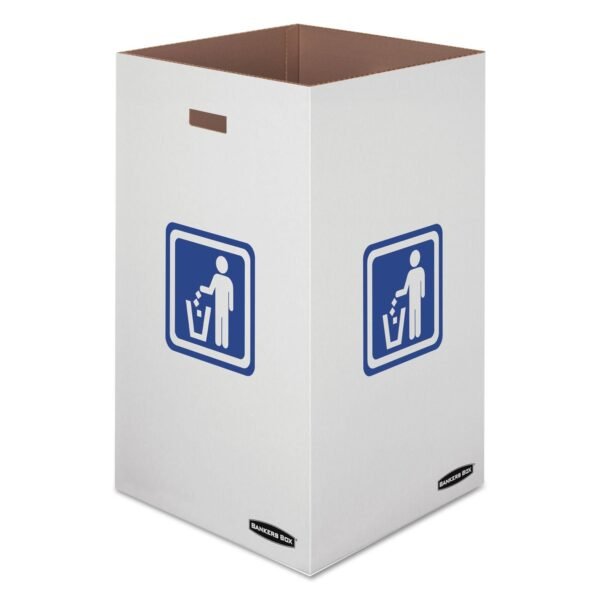 Bankers Box Waste and Recycling Bin, 50 gal, White, 10/Carton (7320201)