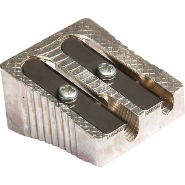 Baumgartens Two-hole Metal Pencil sharpener Handheld - 2 Hole(s) - 0.6" Height x 0.9" Width - Metal - Silver - 1 Each (MR2110)