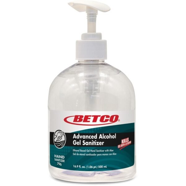 Betco Advanced Hand Sanitizer Gel Fresh & Light Scent - 16.91 fl oz - Pump Bottle Dispenser - Kill Germs - Skin, Hand - Moisturizing - Clear - Non-sticky, Residue-free, Quick...