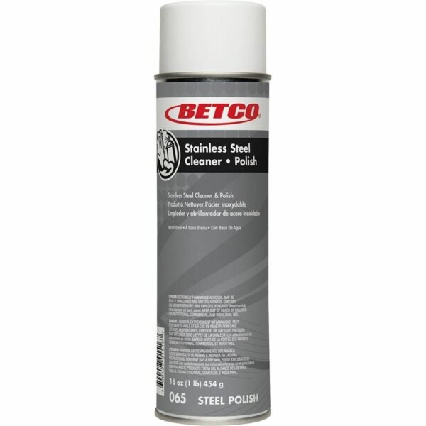 Betco Aerosol Stainless Steel Cleaner And Polish, 17 Oz, Pack Of 12 Ready-To-Use - 17 oz (1.06 lb) - Grease Resistant, Water Spot Resistant, Spill Resistant, Dirt Resistant,...