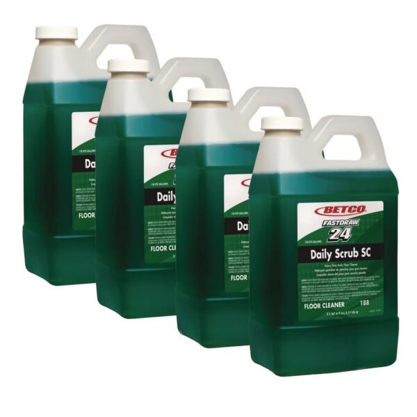 Betco Daily Scrub SC Floor Cleaner, Characteristic Scent, 2 L Bottle, 4/Carton Ready-To-Use - 320 fl oz (10 quart) - 320 oz (20 lb) - Unscented - Green - 4 / Carton (1884700)