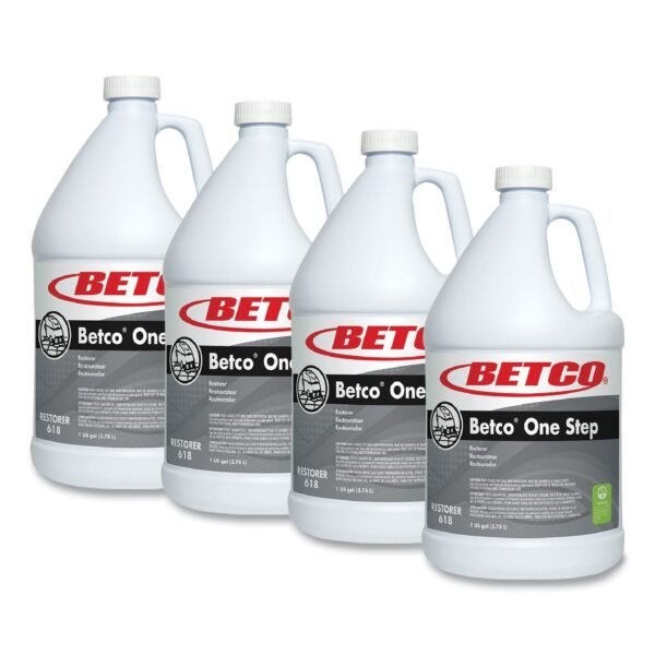 Betco One Step Floor Restorer, Lemon Scent, 1 gal Bottle, 4/Carton (6180400)