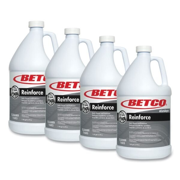 Betco Reinforce Floor Cleaner and Protectant, Lemon Scent, 1 gal Bottle, 4/Carton (16830400)