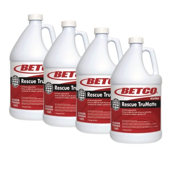 Betco Rescue TruMatte Floor Finish, 1 gal Bottle, 4/Carton (16820400)