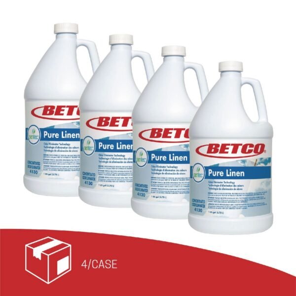 Betco SenTec Pure Linen Concentrate Odor Eliminator, Pure Linen, 128 oz Bottle, 4/Carton (41300400)