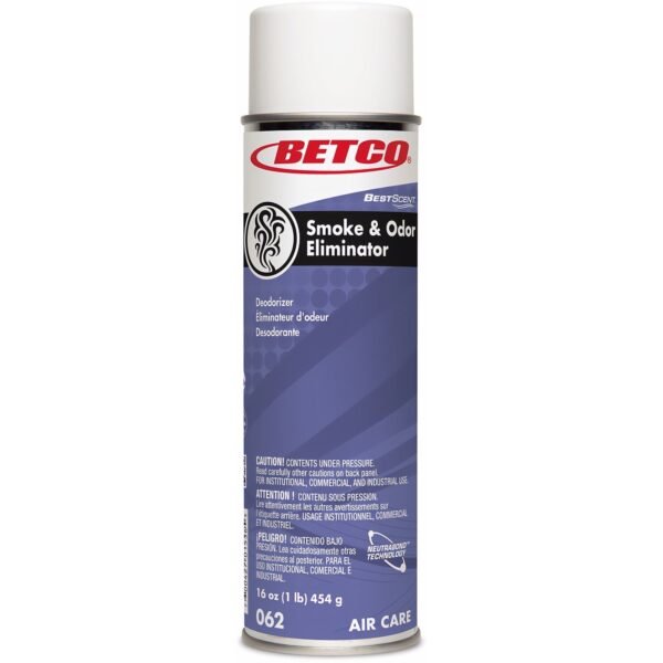 Betco Smoke & Odor Eliminator Aerosol - 500 Sq. ft. - 16 fl oz (0.5 quart) - Spring & Renewal - 12 / Carton (0622300)