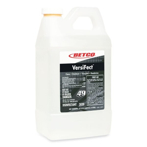 Betco VersiFect Cleaner Disinfectant, Fresh Scent, 2 L Bottle, 4/Carton (38204700)